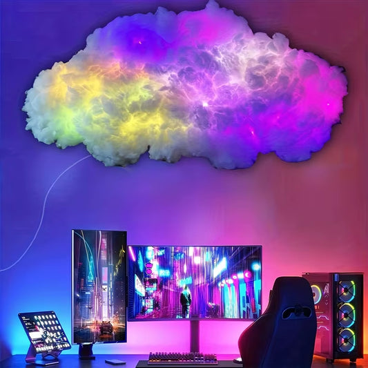 Cloud LED Light for Bedroom-Diy Aesthetic Mood Light3D Ceiling Lamp Color Changing Light,Cool Stuff for Playroom,Kids Room Decor