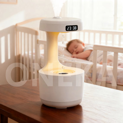 Fontaine Suspendue — Humidificateur Anti-Gravité & Veilleuse