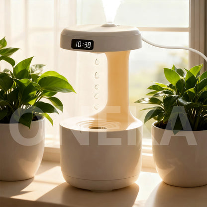 Fontaine Suspendue — Humidificateur Anti-Gravité & Veilleuse