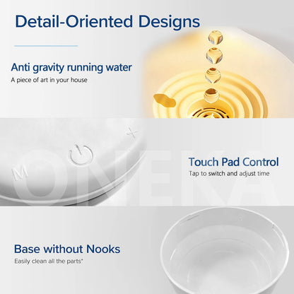 Fontaine Suspendue — Humidificateur Anti-Gravité & Veilleuse