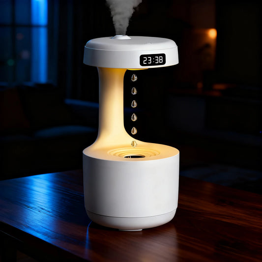 Fontaine Suspendue — Humidificateur Anti-Gravité & Veilleuse