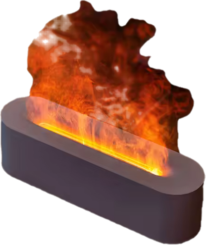 Lampe Flamme LED Humidificateur 7 Couleurs - Diffuseur d'Huiles Essentielles USB