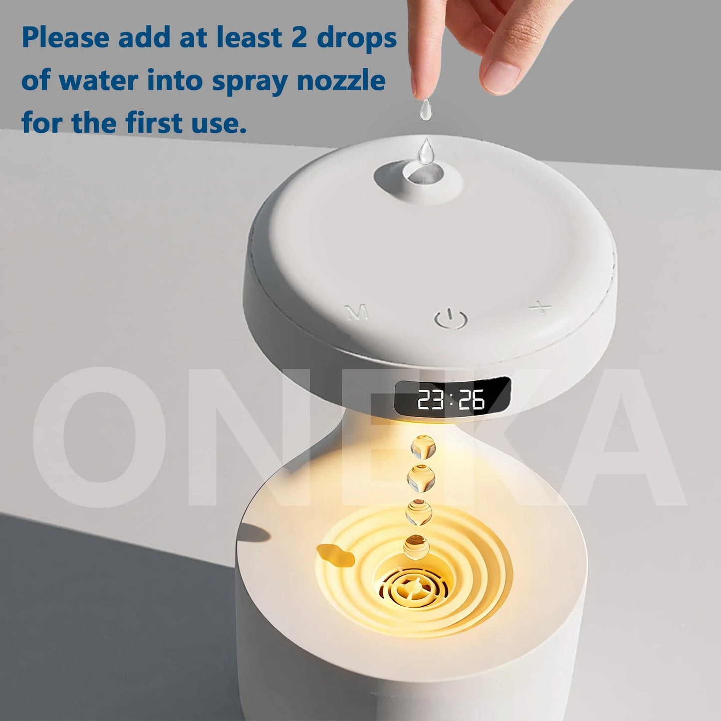 Fontaine Suspendue — Humidificateur Anti-Gravité & Veilleuse